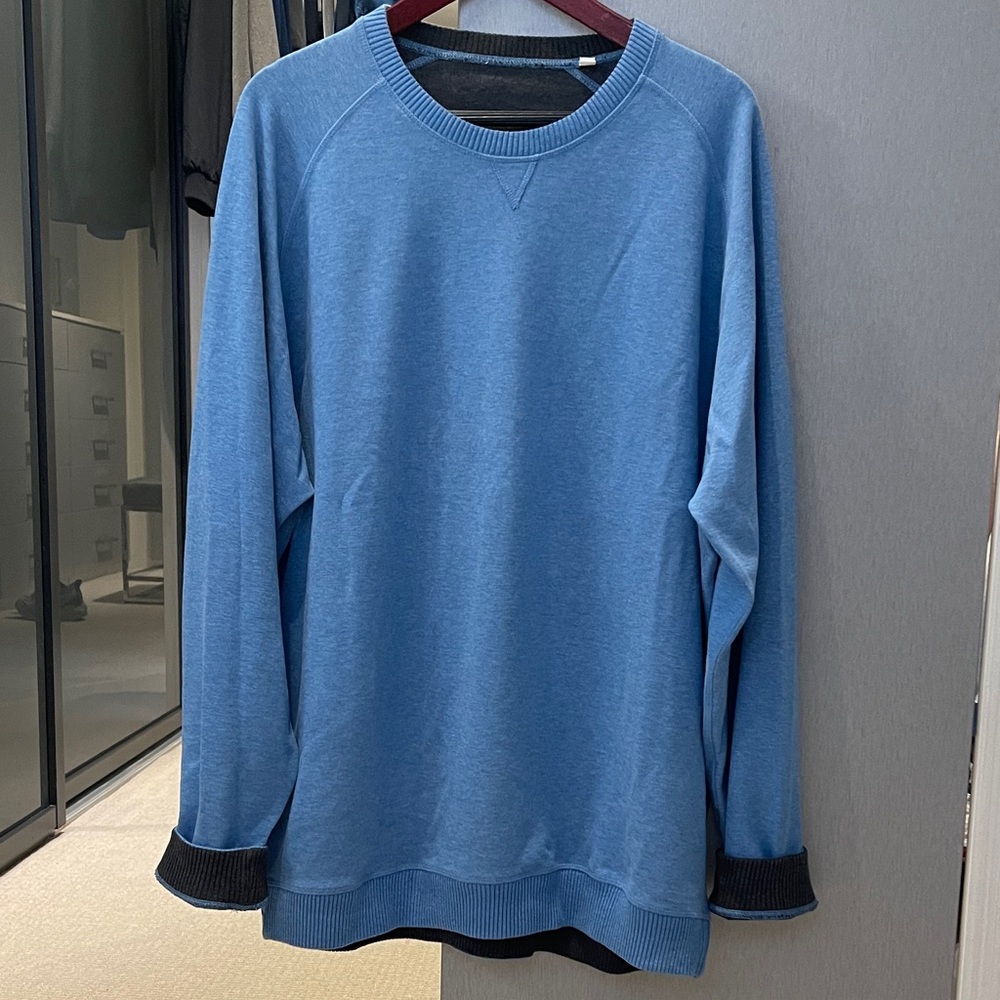 Blue/Grey Reversible Long Sleeve Sweatshirt